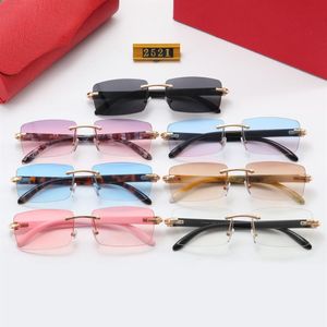 Fashion Millionaire Sunglasses For Woman Made in Italy Men Rimless Gold Metal Frame Buffalo Horn Sun Glasses Summer Styles Mens Sp228F