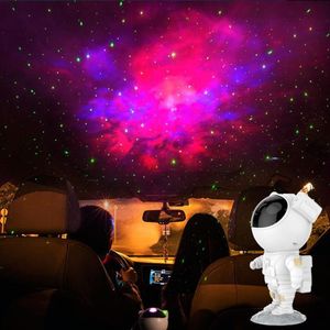 Nattljus astronautprojektor lampa projektion Led Light Spaceman Table stjärnfärgade färgbyte för baby sovrum dekoration237s