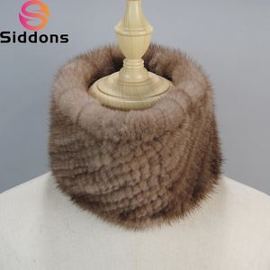 Lady tricotaram as faixas de pele de visita real lenços de inverno Mulheres russas lenço de anel genuíno bom xale de luxo elástico 231221