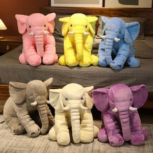 40 cm 60 cm 80 cm Kawaii Plush Elephant Doll Toy Kids Play Back Cushion Cute Pchane Słoniowe Dziecko towarzyszące lalki prezent Xmas 231221