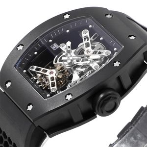 027 MOTRE BE LUXE LUXURY WATH WWRISTWATCH 43X50mm Tourbillon Manual Mechanical Movement Titanium Relojes Men Watches Designer Watchs WristWatches