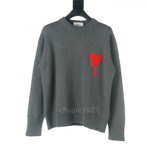 Amis paris tröja franska modedesigner cardigan pull skjortor vinter män kvinnor high street stickad jumper hoodie stickad svett tröjor hjärta hoodie 143