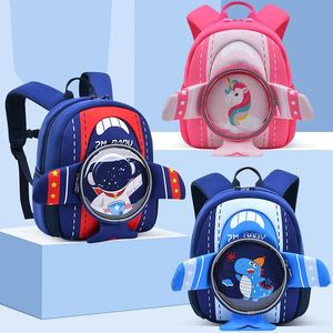 Mochila de unicórnio de dinossauros de dinossauros de desenho animado 3D para meninos para meninos bolsas de escolares do jardim de infância de meninos