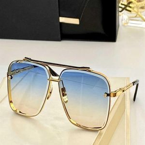 Luxury Designer Sunglasses for Man Women High Grade Square Trimmed Metal Sunglasses Mach Six Big Oversized Oval Frame Goggle Drivi255F