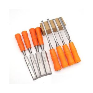 Professional Hand Tool Sets High Quality 8Pcs/Set Woodworking Chisels Indurative Diy Carpentry Tools Wooden Carving Hewn Flat Chisel D Dhaf8