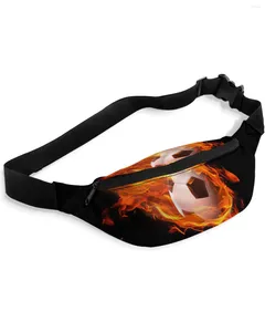 Taillenbeutel Flame Football Black Soccer Packs Umhängetasche Unisex Messenger Casual Mode Fanny Pack für Frauen