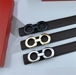 Designer belt men litchi leather belts for women designer casual simple daily life fashion comfortable ceinture luxe mens belt black brown double side fa030