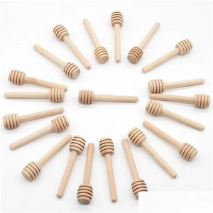 Other Dinnerware 8Cm Wooden Stirrer Mini Honey Dipper Wood Spoon Mixing Stick Coffee Milk Tea Kitchen Tool Drop Delivery Home Garden Dhdvh