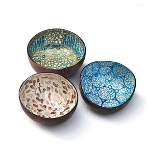 Bowls Creative Handmade Coconut Shell Bowl Entrance Key Storage Plate Home Kitchen Decoration Natural Decorative Drop Delivery Garden Dhc4M