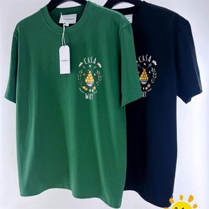 24SS Crewneck druk T Shirt Mężczyźni 1 Kobiety Zielona Zielona Czarna T-shirt top koszulki