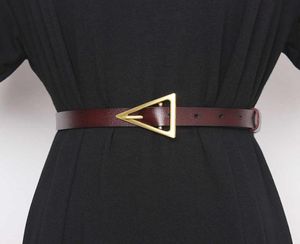 Nuova cintura di fibbia per fibbia a triangolo vacca in pelle verage per donna corsetto cummerbunds cinghia di vestiti Q06247084003