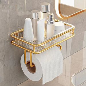 Xinchen Light Luxury Badezimmer Tissue Box Rack kostenlos Stanzwand Hanging Toilette Aromatherapie Papierschale 231221