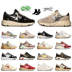 OG Fashion Designer Casual Shoes Womens Mens Running Sole Sneaker Ivory Gold Glitter Star Camouflage Vintage Finish Luxury Handmade Italy Brand Trainers Sneakers
