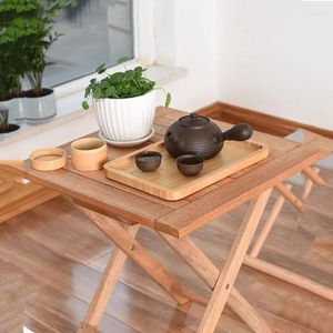 Camp Furniture Wooden Small Camping Table Barbecue Folding Sedentary Wine Tableware Outdoor Desk Console Balcony Mesa Plegable