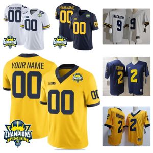 Maglia da calcio New Michigan Wolverines 74 Reece Atteberry 1 Amorion Walker 17 Marlin Klein 27 Tyler McLaurin 9 Rod Moore 80 Eamonn Dennis 0 Mike Sainristil 24 Pollard