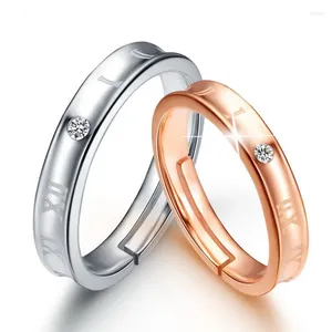Кластерные кольца модный римский алфавитный рисунок для любовников 925 Серебряный стерлинг регулируется
