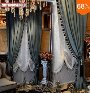 Karartma Kalın Katı Velvet Perde Saf Renk Yatak Odası için Lüks Siyah Çıkış Lüks Drapery Kapı Boncuk Perdeler Boncuk Perde 217927259