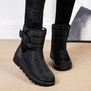 Buty śnieg kobiety buty furty damskie buty poślizgnięcia się na platformie damskie buty swobodne wodoodporne buty kostki pluszowe zimowe buty botas mujer