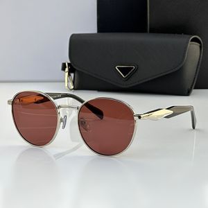 Sonnenbrille für Frauen Prad Retro runde Sonnenbrillen Luxusdesigner Brille Europäische amerikanische Modestücke Metall Rahmen Gute Material Acetat Faserbeine Beine