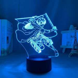 Night Lights Anime Attack na lekkiej lampie LED Titan do dekoracji sypialni dla dzieci stół prezentowy 3D AOT259M