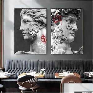 Paintings David Head Scpture Statue Iti Art Canvas Painting Posters And Prints Street Wall Pictures For Living Room Home Drop Delivery Dhwb6