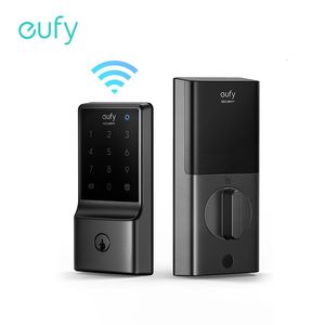 EUFY Security C210E110 Smart Lock 5-in-1 Bezkluczyny zamek drzwi wejściowych Wbudowany Wi-Fi Deadbolt Smart Door Lock Bridge Wymagane 231221
