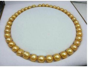 HUGE 18 AAA 1011 MM SOUTH SEA NATURAL GOLDEN PEARL NECKLACE y240108
