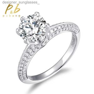 Band Rings Pubang Fine Jewelry Real 925 Sterling Silver 11mm Gra VVS1 Moissanite Diamond Wedding Learing for Women Anniversary Giftl231222