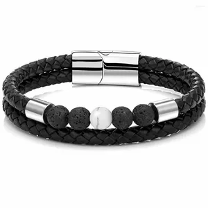 Braccialetti di fascino naturale cubo pietra 7 chakras yoga equilibrio bracciale classico per uomo donna moda festa in acciaio inossidabile regalo