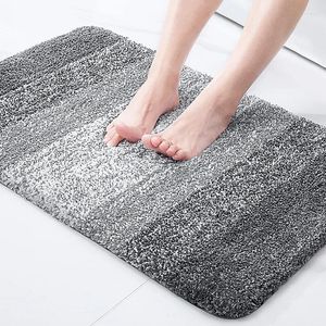 Banho de tapetes gradiente de cor de espessura banheiro super água absorvente tapetes anti-deslizamento