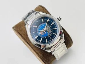 Men's Watch 43mm Calib8938 Automatic Mechanical Movement AT World Clock Calendar Titanium Case Air Double Layer Coating Anti Fingerprint