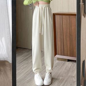 Calça feminina 2024 Lace Up Harém de Harém de Harém Harém Pantalones de cintura alta verão Casual calça de moletom coreana de moda