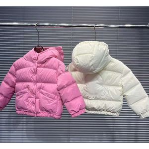 "Kids Hooded Down Jacket - Warm and Comfortable Toddler Coat for Girls and Boys, 100% Goose Down Filling, Pink and White, Luxury Fashion"