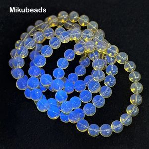 Natural AA 8mm 10 mm seltenes Mexikoblau Bernstein glatte runde losen Perlen zum Herstellen von Schmuck -Halsketten -Armband oder Geschenkgroßhandel 231221