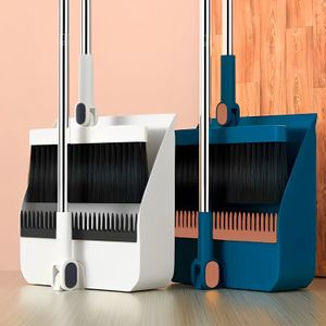 Broom and Dustpan Set for Home Indoor Combo Set Upright Dust Pans with Long Handle Angle Lightweight Stand Up Store Sweep Set 231221