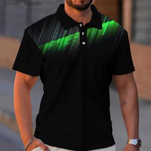 Herren Polos Modes Hemd -Hemd Neon Farbgedruckte Männer Kleidung lose übergroß