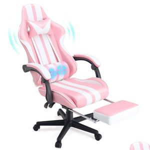 Bedroom Furniture Ferghana Gaming Chair Office com apoio de pé de alto jogador de jogo de altitude mass de computadores ergonômicos de travesseiro lombar