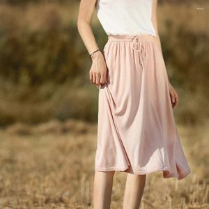 Skirts BELIARST 2023 Spring And Summer Cashmere Skirt Women's High Waist Knitted Casual Solid Color Thin Long Dress