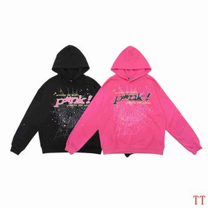 Örümcek kapüşonlu pembe siyah sp5der eşofman erkek kadın moda ceket sweatshirt örümcek spor gömlekleri kw06u