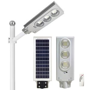 Abs All Bir Led Solar Street Light 30W 60W 90W 120W Uzaktan Kumanda LED Hareket Dış Mekan Dış Mekan IP65 Güneş Güvenlik Işığı