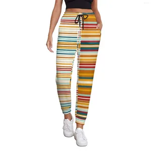 Pantaloni da donna Dots and Stripes Spring Multicolor Print Home Joggers Womens Hippie Custom Croors Big Times