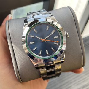 반자성 남성 시계 탐색기 디자이너 자동 40mm 스테인리스 스틸 904L 실버 시계 스트랩 사파이어 거울 접이식 버클 100m 밀가우스 워치