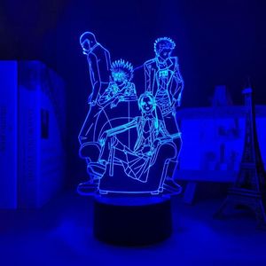 Gece Işıkları 3D Lamba Anime Nana Siyah Taş Yatak Odası Dekorasyonu Işık Doğum Günü Manga Hediye Odası Dekor Masa LED325R