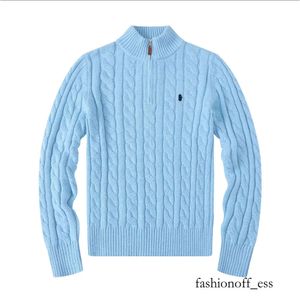 Męskie swetry jesienne wełna wełna swobodne małe horser Pull Half Zip Ralp Polp Chandail Kurtka Kurtka Zimowa długie rękawie Sweter Pullover Women 787 153