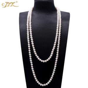 Jyx Pearl Sweater Ожерелья длинный круглый натуральный белый 8-9 мм натуральное пресноводное жемчужно
