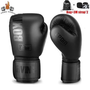 6 8 10 12 OZE de luvas de boxe tailandês de MUAY para homens PU PU Luva de treinamento para combater as artes marciais mistas de kickboxing 231222