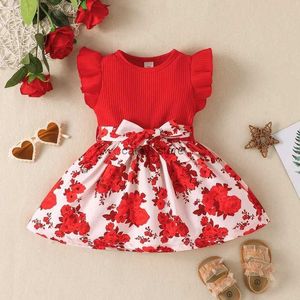 Mädchenkleider Kleid für Kinder Neugeborene 6 - 36 Monate Geburtstagsstil Schmetterlingsärmel süße Blumenprinzessin formelle Kleider Ootd für Baby Girll231222