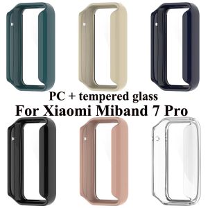 Hard PC and Matte Case With Tempered Glass Screen Protector Compatible for For Xiaomi Miband 7 Pro Smart Watch Accessories LL