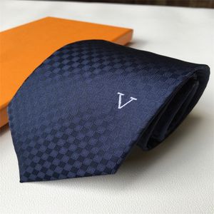 2024 Luxury ny designer Mens Letter 100% Tie Silk Slyckig svartblå Aldult Jacquard Party Wedding Business Woven Mashed Design Hawaii Neck Binds With Box