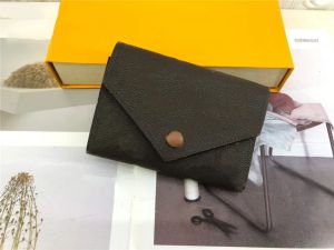 Varumärkesdesigners Kvinnor Wallet Purse Original High Quality Fashion Man Short Victorine Wallets Classic Zipper Pocket Pallas Bag Card Holder 6341938